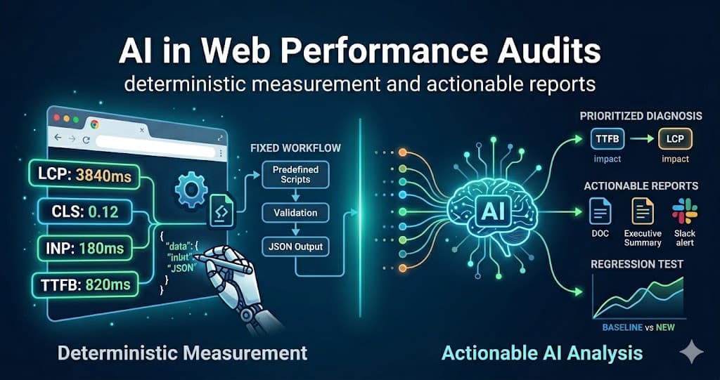 AI in Web Performance Audits: Deterministic Measurement and Actionable Reports