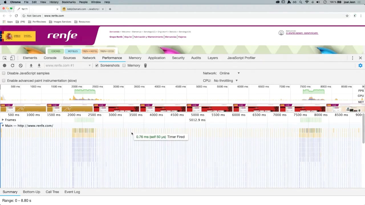 Función que se ejecuta periodicamente en Renfe.com